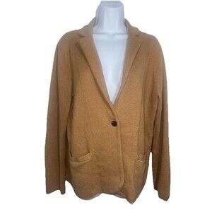 J. Crew Factory Schoolboy Sweater Blazer Tan Capsule Office Classic Women Large